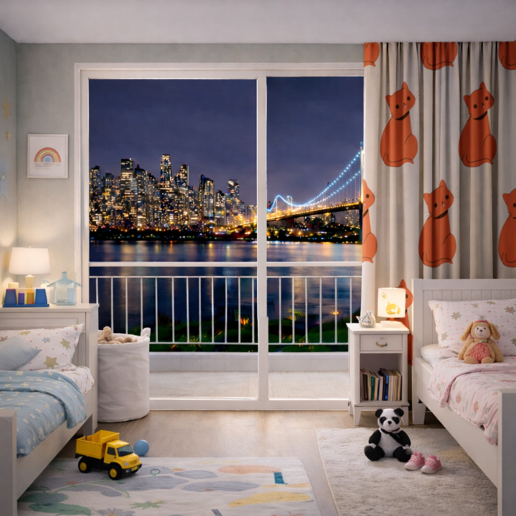 furry feline friends Drapes Görünüm 3