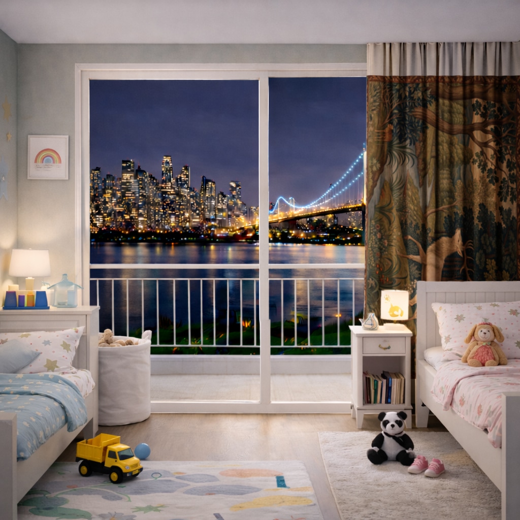 Clown Design  Colorful Illustration Drapes Görünüm 3