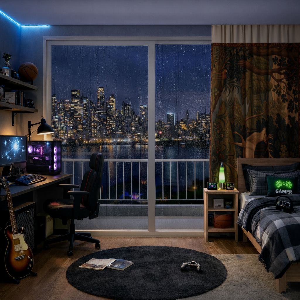 Clown Design  Colorful Illustration Drapes Görünüm 5